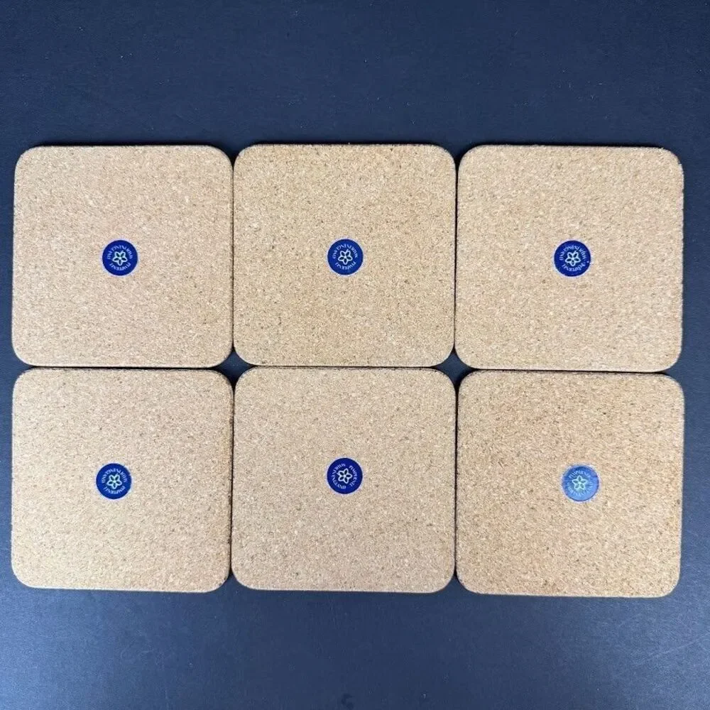 Set of 6 Pimpernel Holly Celebration Cork/Acrylic 4.25 in Coasters, England